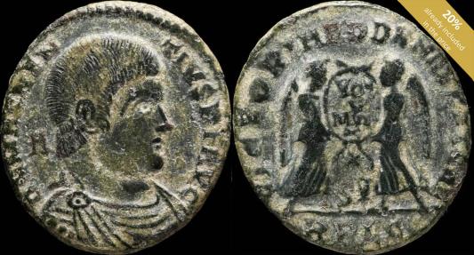 Ancient Coins - Magnentius - VICTORIAE DD NN AVG ET CAES, Lyon - 22 mm / 4.37 gr.