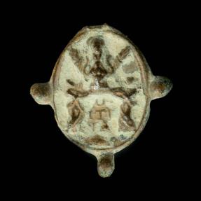 Ancient Coins - Religious medal, San Francisco de Paula / Nuestra Señora de Itria - 16x10 mm.