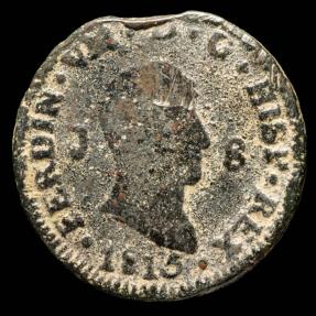 Ancient Coins - 1815, 8 Maravedis Ferdinand VII, Jubia Mint (molten) - 29 mm / 9.28 gr.