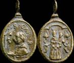 Ancient Coins - Religious medal XVI-XVII centuries, S. Carlos Borromeo / V. Loreto - 20x12 mm.