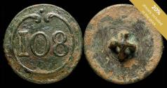 World Coins - Button Military French, Regiment 108, Napoleonic wars - 23 mm.