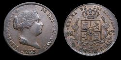 Ancient Coins - 1855, 25 Centimos de Real Isabella II, Segovia Mint - 27 mm / 9,39 gr.
