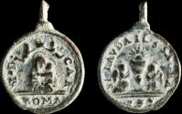 Ancient Coins - Religious medal, V. Carmen / S. Sacrament, XVI-XVII centuries - 21x16 mm.
