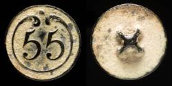 Ancient Coins - Button Military French, Regiment 55, Napoleonic Wars - 16 mm.