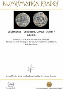 Ancient Coins - Constantine I -Vrbs Rome, Cizycus - 16 mm / 1.63 gr.