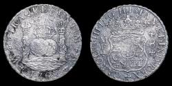 Ancient Coins - 1767, 8 Silver Reales Charles III Mexico Mint (Assayed MF) marine corrosion - 38 mm / 24,76 gr.