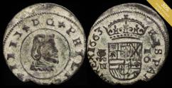 World Coins - 1663, 16 Maravedis Philips IV, Granada Mint - 26 mm / 3.60gr.