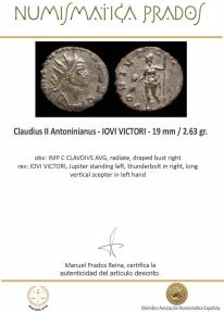 Ancient Coins - Claudius II Antoninianus - IOVI VICTORI - 19 mm / 2.63 gr.