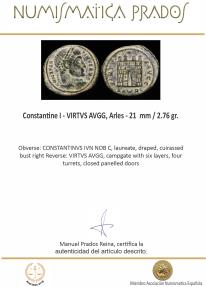 Ancient Coins - Constantine I - VIRTVS AVGG, Arles - 21 mm / 2.76 gr.