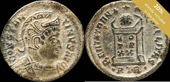 Ancient Coins - Constantine I - BEATA TRANQVILITAS, Trier - 20 mm / 2.88 gr.