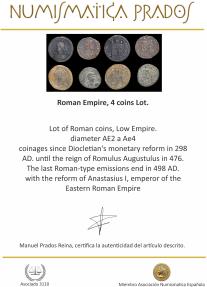 Ancient Coins - Imperio Romano, lote de 4 monedas.