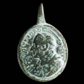 Ancient Coins - Medal XVI-XVII centuries, S. Carlos Borromeo, 29x19 mm.