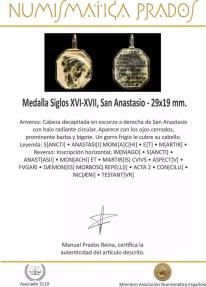 Ancient Coins - Medal XVI-XVII centuries, San Anastasio - 29x19 mm.