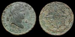 World Coins - 1832, 4 Maravedis Ferdinand VII, Segovia Mint - 24 mm / 5,09 gr.