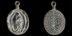 Ancient Coins - Religious Medal XVI-XVII centuries, Inmaculada / Pope Symbol - 37x24 mm.
