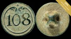 World Coins - Button French army, Regiment 108, Napoleonic wars, 16 mm.