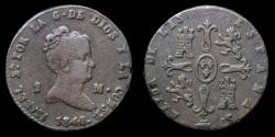 Ancient Coins - 1848, 2 Maravedis Isabella II, Segovia Mint - 18 mm / 2,36 gr.