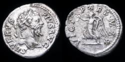 Ancient Coins - Septimius Severus Denarius - VICT PART MAX - 19 mm / 3,26 gr