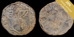 Ancient Coins - Lead cloth seal. Coat of arms- 39x40 mm / 18.72 gr.