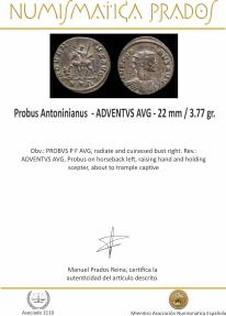 Ancient Coins - Probus Antoninianus - ADVENTVS AVG - 22 mm / 3.77 gr.
