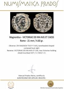 Ancient Coins - Magnentius - VICTORIAE DD NN AVG ET CAESS, Rome - 21 mm / 4.60 gr.