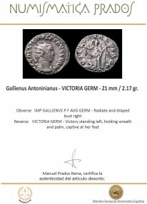 Ancient Coins - Gallienus Antoninianus - VICTORIA GERM - 21 mm / 2.17 gr.