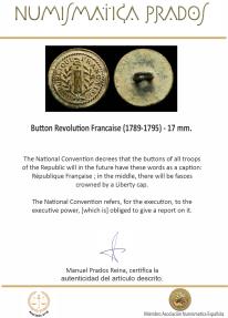Ancient Coins - Button Revolution Francaise (1789-1795) - 17 mm.