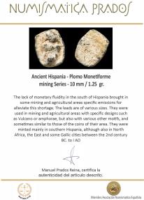 Ancient Coins - Ancient Hispania - Plomo Monetiforme, mining Series - 10 mm / 1.25 gr.