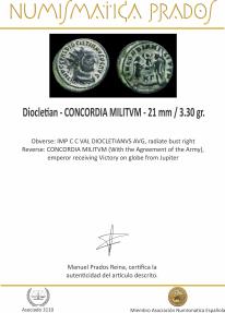Ancient Coins - Diocletian - CONCORDIA MILITVM - 21 mm / 3.30 gr.