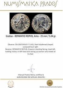 Ancient Coins - Gratian - REPARATIO REIPVB, Arles - 23 mm / 5.04 gr.