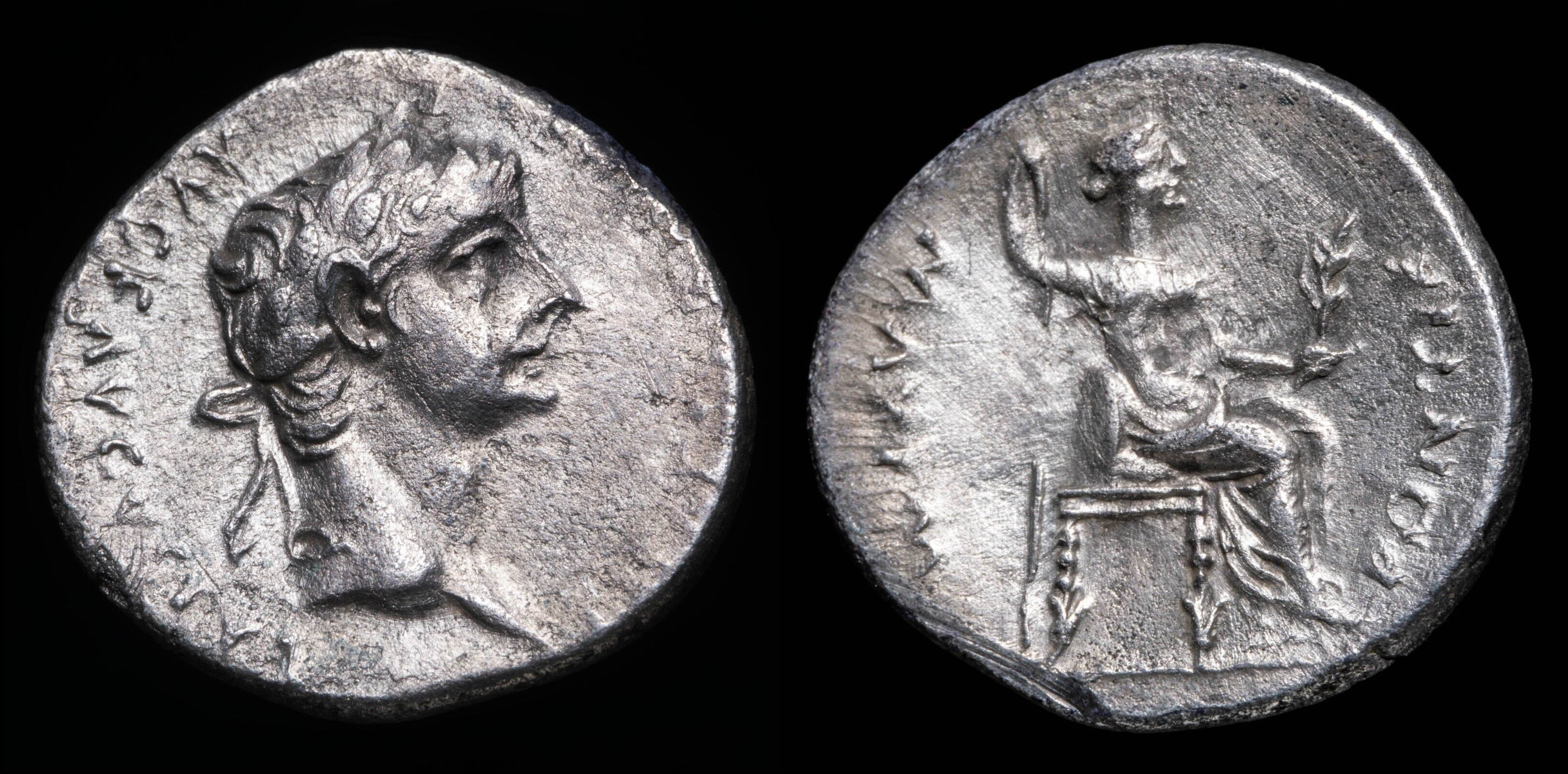 Tiberius Ar Denarius - PONTIF MAXIM - 19 mm / 3.67gr. | Roman Imperial ...