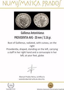 Ancient Coins - Gallienus Antoninianus - PROVIDENTIA AVG - 20 mm / 3.16 gr.