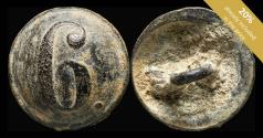 World Coins - Button Military Spanish, Infantry Line, Regiment 6 (1846-1867) - 20 mm.