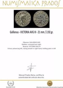 Ancient Coins - Gallienus - VICTORIA AVG III - 21 mm / 2.92 gr.