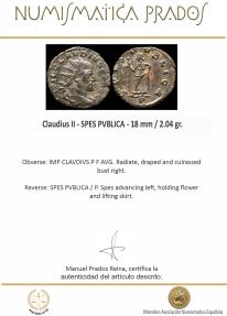 Ancient Coins - Claudius II - SPES PVBLICA - 18 mm / 2.04 gr.