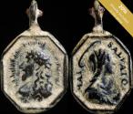 Ancient Coins - Religious Medal Silver XVI-XVII centuries, S. Mundis/ M.Salvatoris - 22x13 mm.