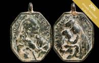 World Coins - Religious medal XVI-XVII centuries, S. Juan Evangelista / V. Rosario - 45x32 mm