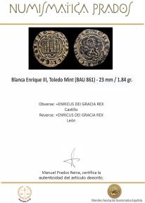 Ancient Coins - Blanca Enrique III, Toledo Mint (BAU 861) - 23 mm / 1.84 gr.