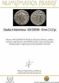 Ancient Coins - Claudius II Antoninianus - IOVI STATORI - 19 mm / 2.17 gr.