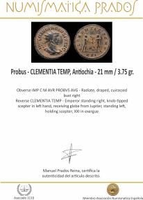 Ancient Coins - Probus - CLEMENTIA TEMP, Antiochia - 21 mm / 3.75 gr.