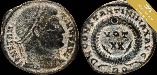 Ancient Coins - Constantine I - DN CONSTANTINI MAX AVG VOT XX, Rome - 19 mm / 2.32 gr.