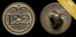 World Coins - Button Military French, Regiment 122, Napoleonic Wars - 15 mm.