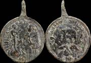 Ancient Coins - Religious medal XVI-XVII centuries, San Antonio Padua - 37x26 mm.