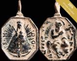 Ancient Coins - Religious medal XVI-XVII centuries, V.Guadalupe / S.Jeronimo - 29x19 mm.