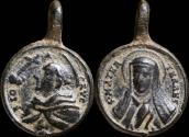 Ancient Coins - Religious medal XVI-XVII centuries, San Pedro Pascual / Mater Terres - 24x16 mm.