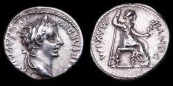 Ancient Coins - Tiberius Denarius - PONTIF MAXIM, Lugdunum - 18 mm / 3,70 gr