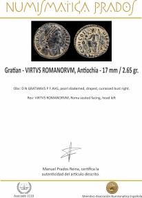 Ancient Coins - Gratian - VIRTVS ROMANORVM, Antiochia - 17 mm / 2.65 gr.