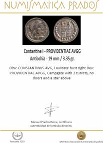 Ancient Coins - Contantine I - PROVIDENTIAE AVGG, Antiochia - 19 mm / 3.35 gr.