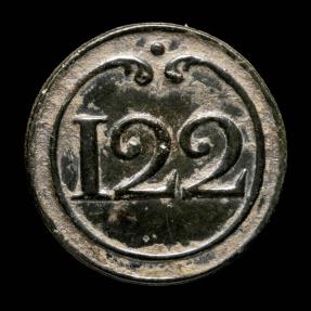 Ancient Coins - Button Military French, Regiment 122, Napoleonic Wars - 15 mm.