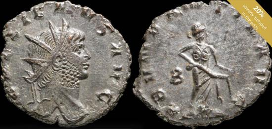 Ancient Coins - Gallienus Antoninianus - ABVNDANTIA AVG - 21 mm / 2.83 gr.